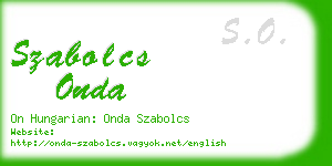 szabolcs onda business card